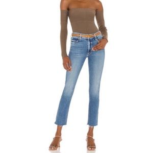 NWT || Mother The Mid Rise Dazzler Ankle Fray Distressed Jeans